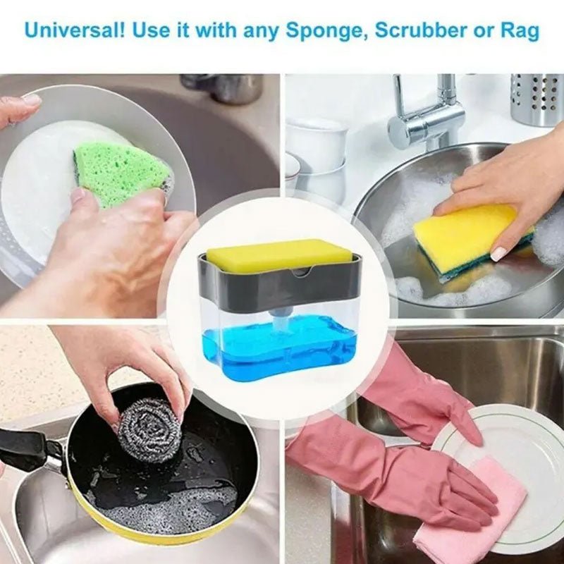 Soap Dispenser with Sponge Holder for Kitchen Sink - Image 2