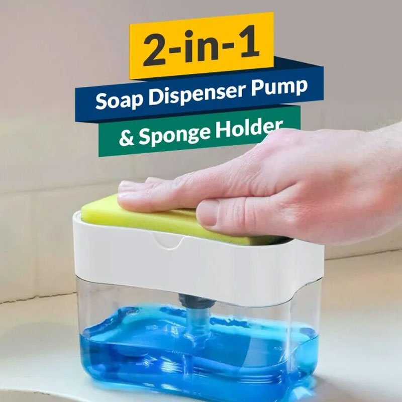 Soap Dispenser with Sponge Holder for Kitchen Sink - Image 3